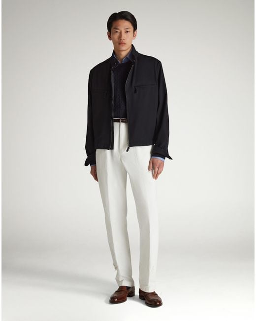 Dunhill Herren Luxury Racing-Blouson Aus Funktionsmaterial Aus Wolle in Blue für Herren