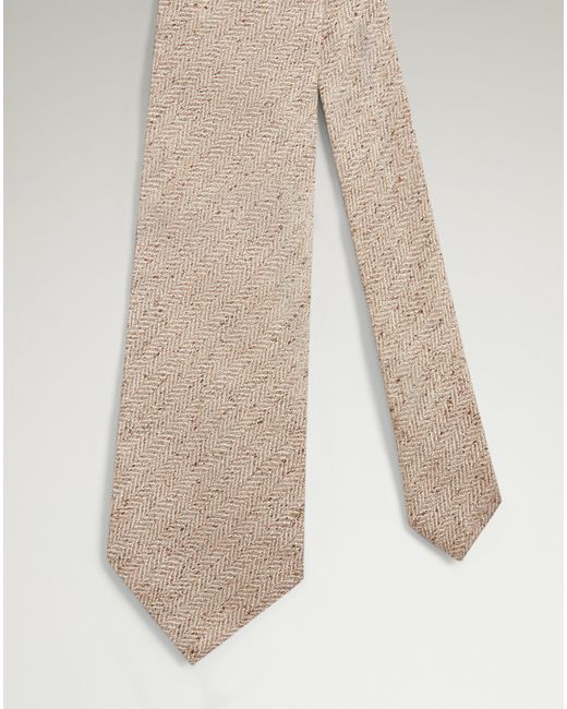 Dunhill Natural Luxury Silk Cotton Herringbone Woven Tie for men