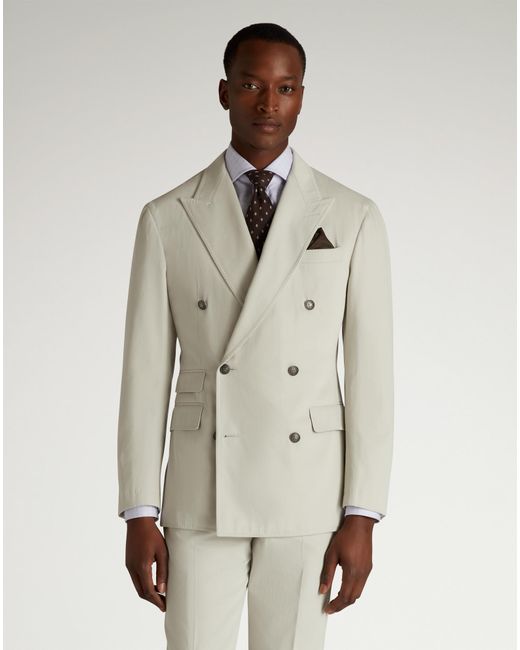 Dunhill Natural Luxury Cotton Cashmere Cavendish Double Breasted Jacket for men