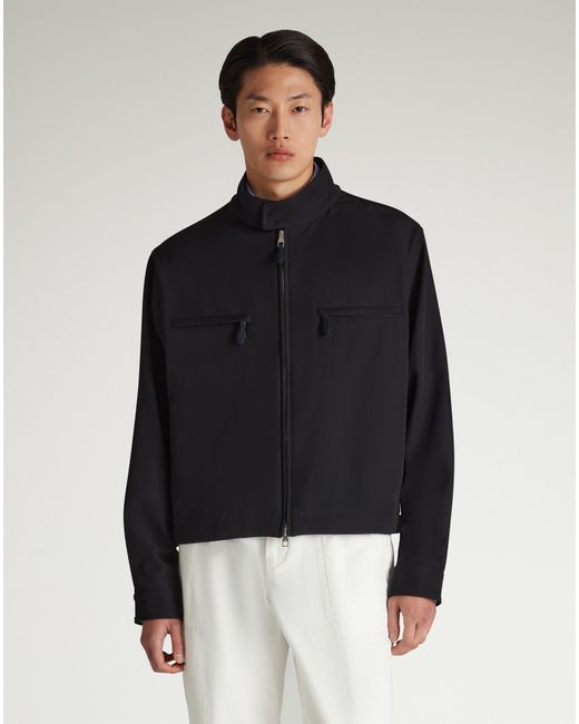 Dunhill Herren Luxury Racing-Blouson Aus Funktionsmaterial Aus Wolle in Blue für Herren