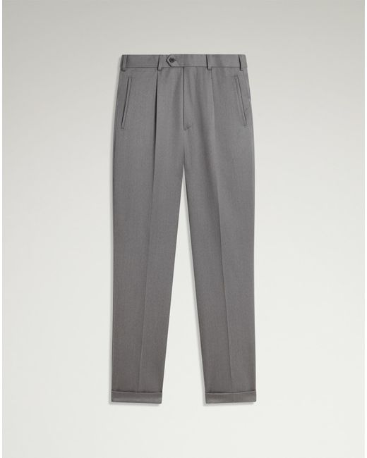 Dunhill Herren Luxury Hose Aus Wolltwill Mit Einzelner Bundfalte in Gray für Herren