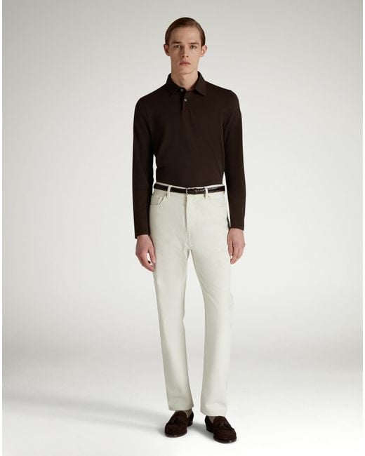 Uomo Luxury Polo A Maniche Lunghe di Dunhill in Black da Uomo