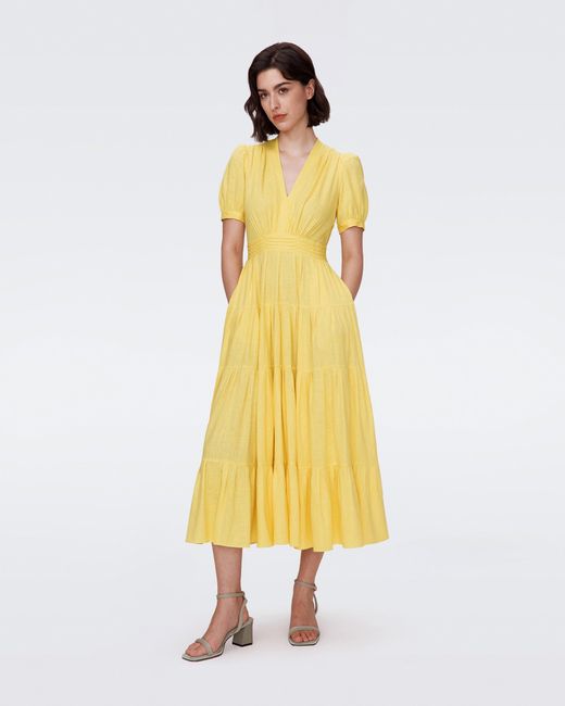 Diane von Furstenberg Yellow Darby Dress By Diane Von Furstenberg