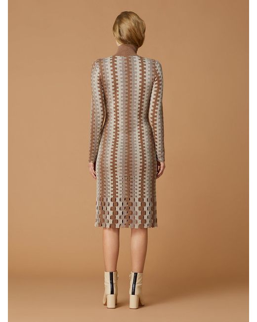 dvf turtleneck knit midi dress