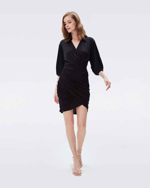 Diane von Furstenberg Troian Faux-wrap Dress By Diane Von Furstenberg in  Black | Lyst