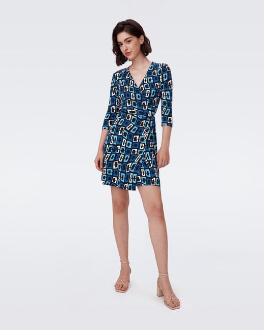 Diane von Furstenberg Julian Silk Jersey Wrap Dress By Diane Von Furstenberg in Blue Lyst