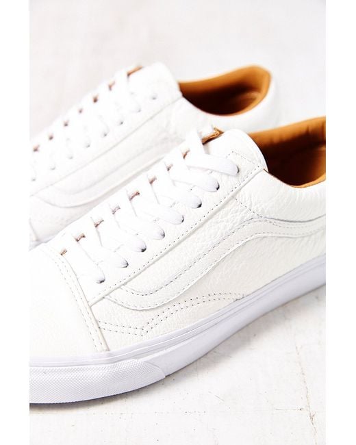 Vans White Old Skool Premium Leather Low-Top Women'S Sneaker