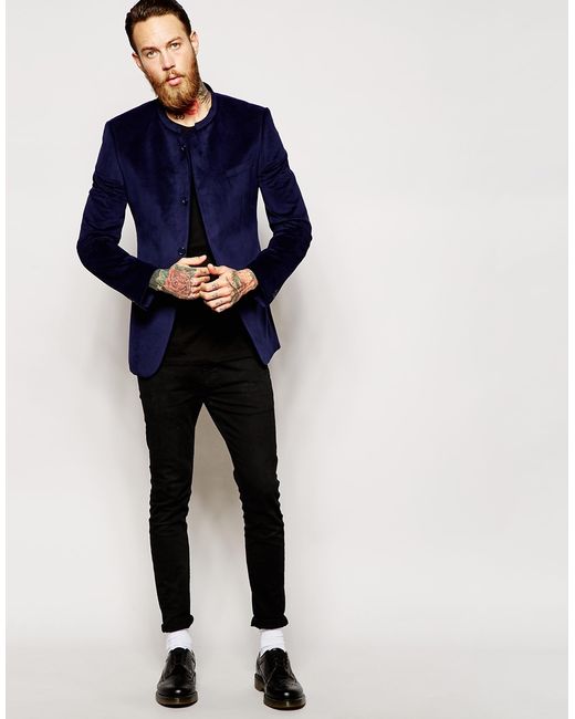 ASOS Slim Fit Blazer In Velvet With 