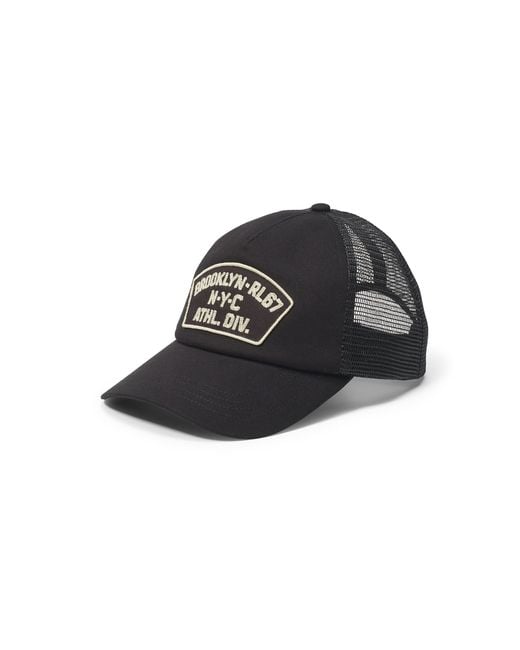 Polo Ralph Lauren Black Utility Mesh Trucker Hat for men