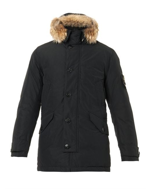 Stone Island Micro Reps Down Parka in Black for Men | Lyst