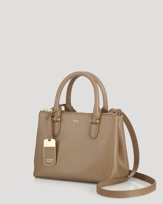 Ralph Lauren Lauren Mini Bag Newbury Double Zip in Brown | Lyst