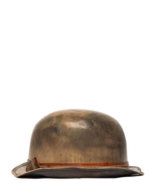 Move Brown Vintage Leather Bowler Hat