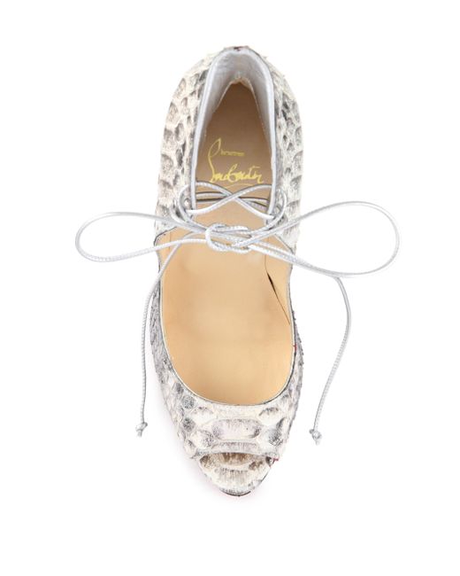 Christian louboutin Megavamp Python-Embossed Leather Pumps in Gray ...