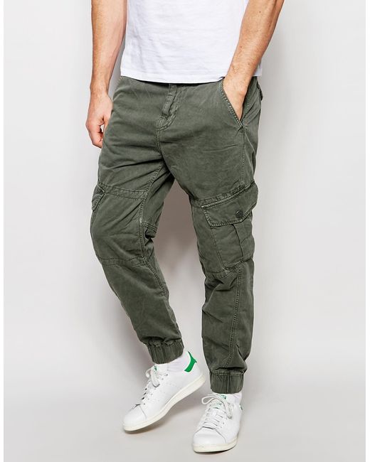 True Religion Slim Tapered Cargo Trousers With Pocket Detailing in Green  for Men