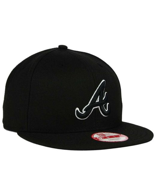 KTZ Black Atlanta Braves B-dub 9fifty Snapback Cap for men