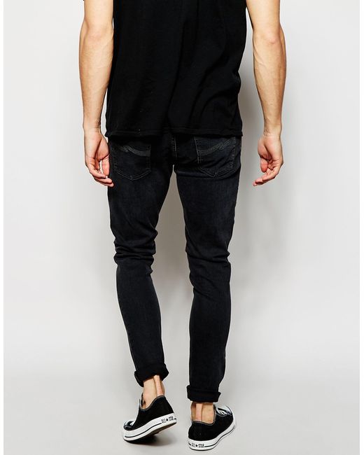 Nudie Jeans Pipe Led Super Skinny Fit Monolith Washed Black for Men | Lyst