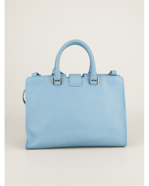 Saint Laurent Y Cabas Bag in Blue | Lyst