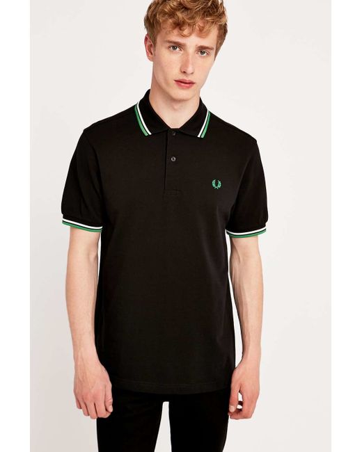 Fred Perry Twin Tip Black \u0026 Green Polo 