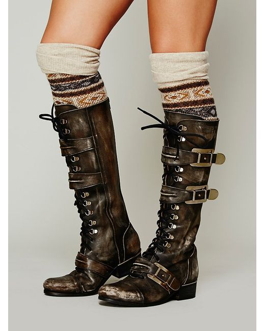 Free People Womens Kantell Lace Up Boot in Black Lyst