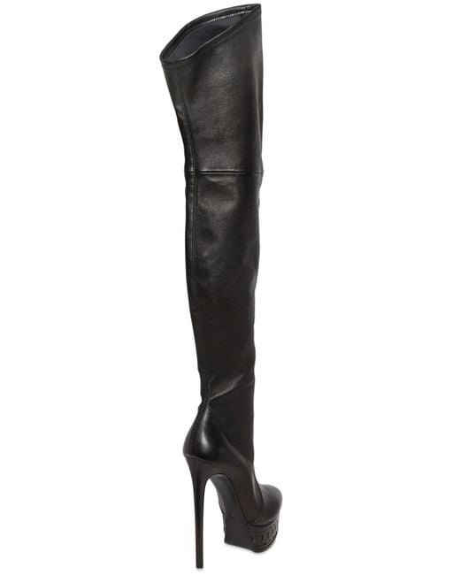 Casadei Black 150mm Stretch Leather Boots