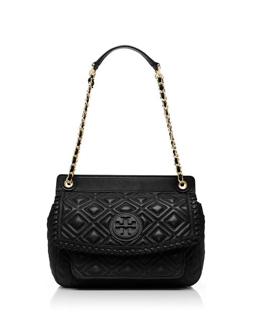 Tory Burch Black Marion Quilted Small Shoulder Bag