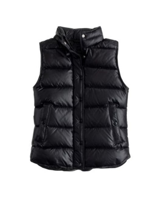 J.Crew Black Shiny Puffer Down Vest