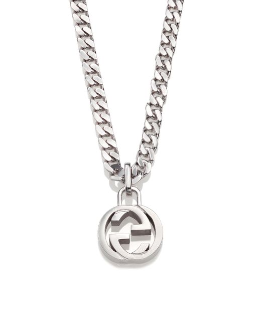 Gucci Interlocking Silver Necklace in 