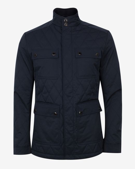 Ted Baker Blue Four Pocket Quilted Jacket for men