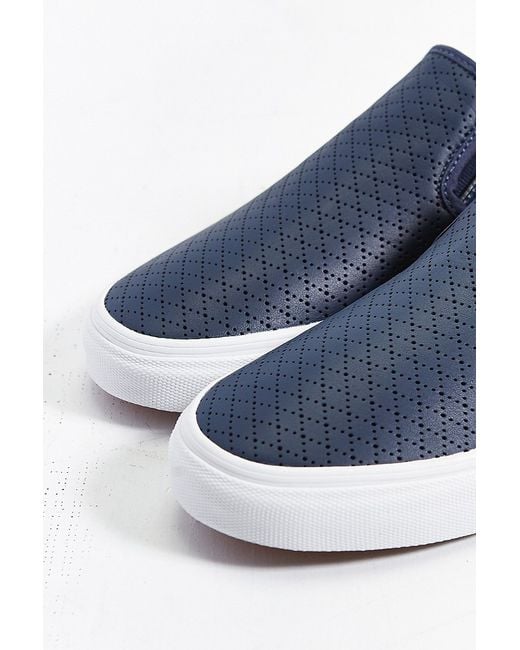 Vans Classic Leather Slip-On Sneaker in Blue for Men | Lyst