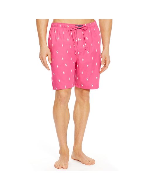 Polo Ralph Lauren Allover Pony Sleep Short in Pink for Men | Lyst