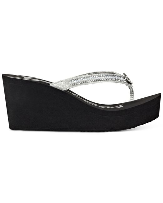 Guess Women's Stefana Wedge Flipflop Sandals in Silver Save 11 Lyst