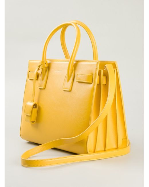 Saint laurent Baby \u0026#39;sac De Jour\u0026#39; Tote in Yellow (yellow \u0026amp; orange ...