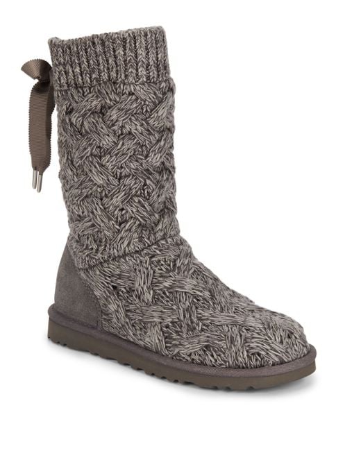 Ugg Blythe Knit Boots in Gray (grey) - Save 36% | Lyst