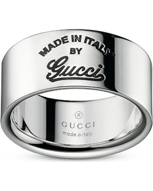 Gucci Metallic Trademark Sterling Silver Ring