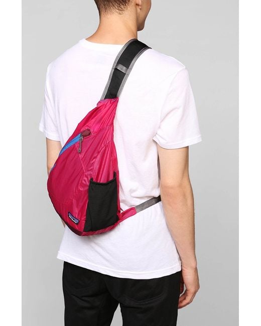 Patagonia Pink Lightweight Travel Sling Backpack for men