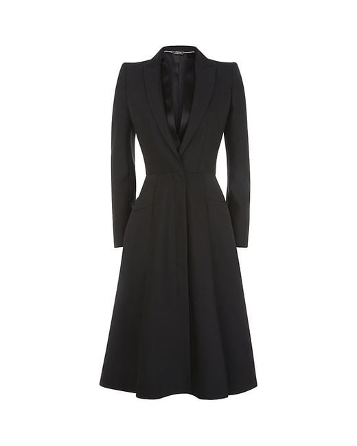 Alexander McQueen Black Box Pleat Dress Coat