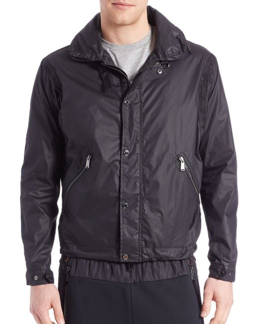 Kent and curwen Shawl Collar Parachute Jacket in Black for Men | Lyst