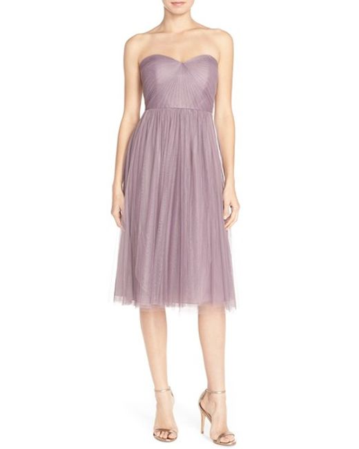 Tea length lilac dress