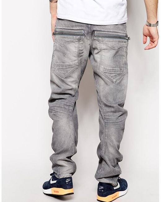 G-Star RAW G Star Jeans New Riley 3d Loose Tapered Gray Light Aged for Men  | Lyst