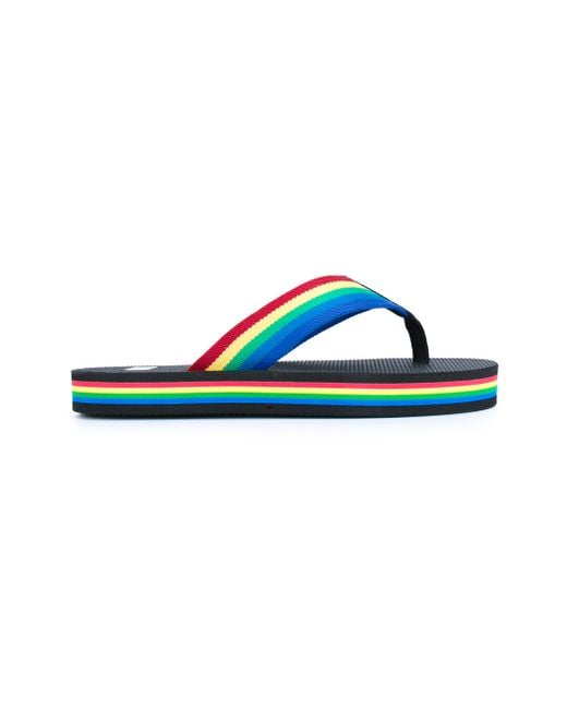 Saint Laurent Black Rainbow Flip-flops