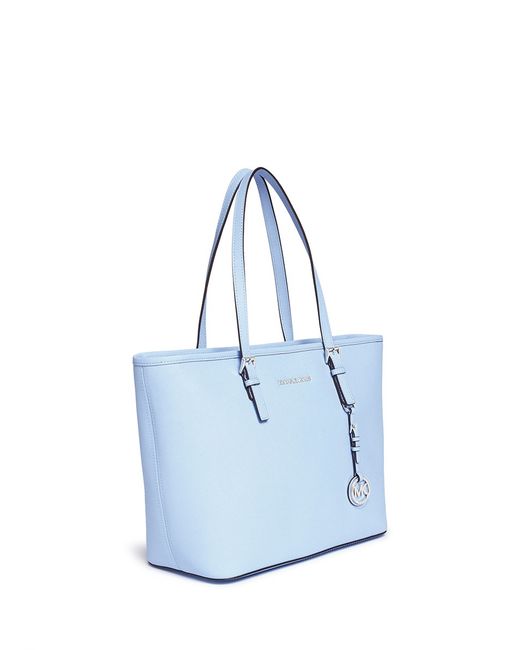 Michael Kors 'jet Set Travel' Saffiano Leather Top Zip Tote in Blue | Lyst  UK