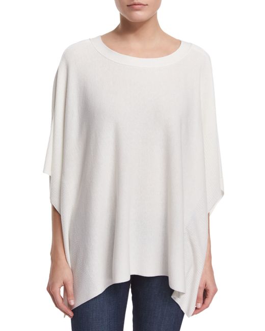 boat neck poncho halston boat neck poncho sweater in white lyst boat neck poncho halston boat neck poncho sweater in white lyst