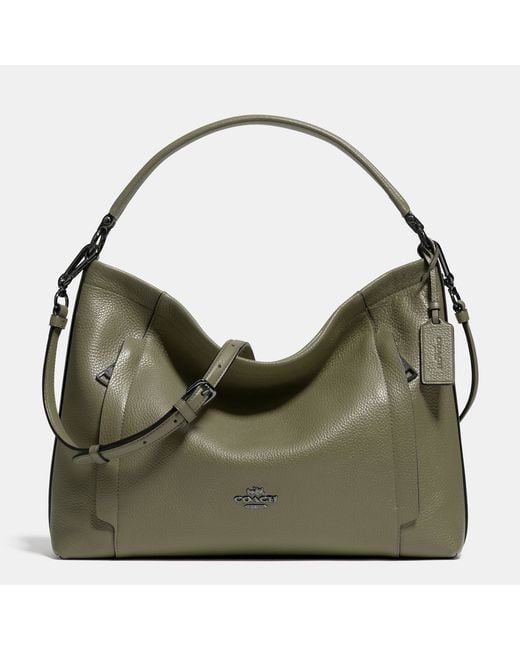 COACH Green Scout Hobo In Pebble Leather