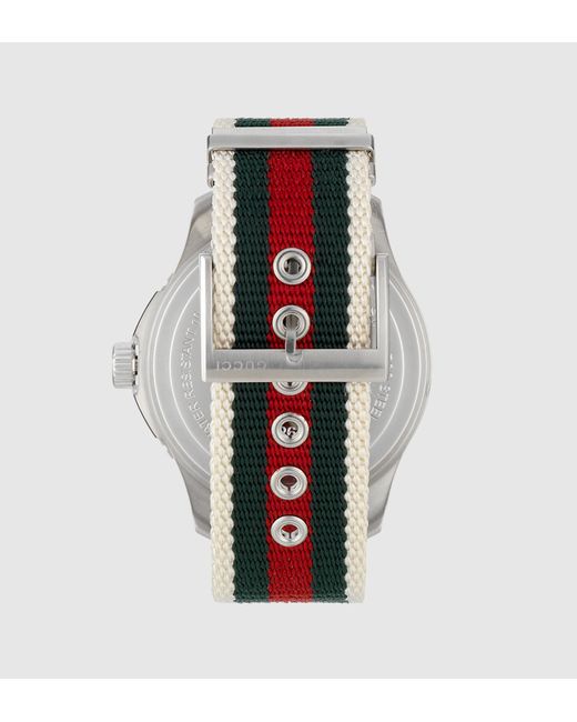 Gucci Green G-timeless Sport Extra Large Stainless Steel And Web Watch for men