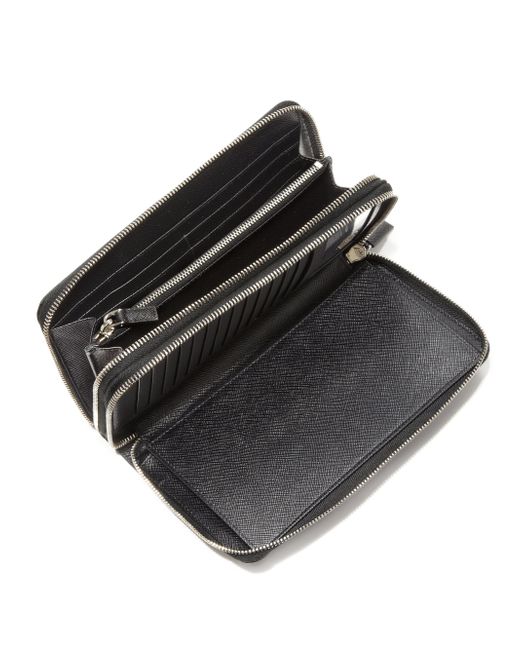 Prada Portafoglio Lampo Wallet in Black for Men | Lyst