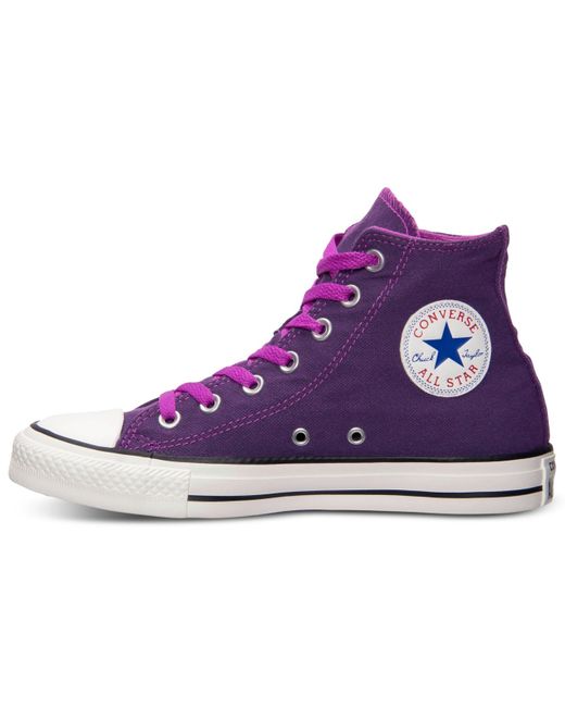 Converse Purple Women'S Chuck Taylor All Star Hi Dark Neon Casual Sneakers From Finish Line