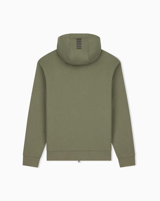 EA7 Green Regular Fit Full-Zip Hoodie Core Identity for men