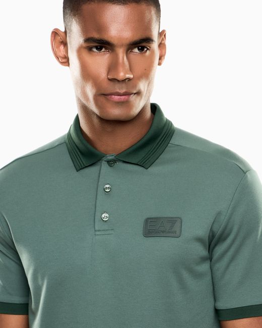 Polo Lux Identity di EA7 in Green da Uomo
