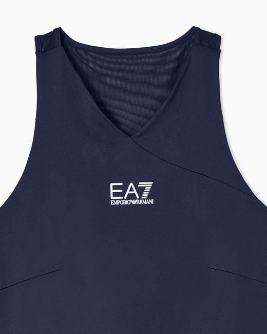 EA7 Blue Ventus Dress With Mesh Back And Matching Shorts Tennis Pro