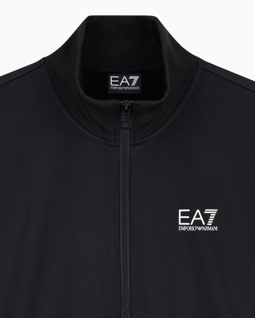 EA7 Black Technical-Fabric Core Identity Tracksuit for men